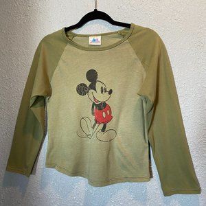 *3/$30* Kid's Unisex Sz M Mickey Mouse Disneyland Resort Green Long Sleeve Shirt